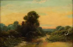 Edwin Cole Jr., River Sunset, Oil on Canvas