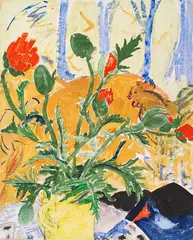 Erich Heckel, Mohn, 1929, Watercolor