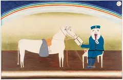 Friedrich Schröder-Sonnenstern, Mondmoralische Ruhepause, 1969, Colored pencil drawing