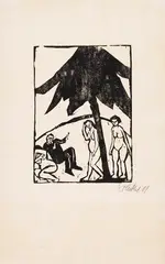Erich Heckel, Vier Figuren, 1911, Woodcut