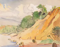 Erich Heckel, Steiles Ufer an der Förde, 1939, Watercolor