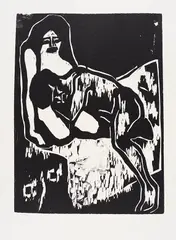 Karl Schmidt-Rottluff, Liebespaar, 1909, Woodcut