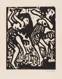 Emil Nolde, Kerzentänzerinnen, 1917, Woodcut