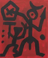 A. R. Penck, Ohne Titel, 1990, Acrylic on canvas