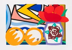 Tom Wesselmann, Still Life with Lichtenstein and Two Oranges, 1993, Silkscreen in colors