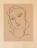 Henri Matisse, Etude pour la vierge ”Tete voilée”, 1950, Lithograph