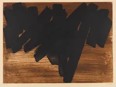 Pierre Soulages, Ohne Titel (Eau-forte V), 1957, Etching in colors