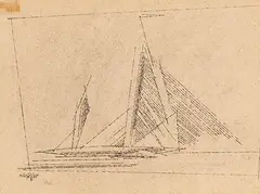 Lyonel Feininger, Sailing Boat, 1943, India Ink