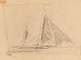 Lyonel Feininger, Sailing Boat, 1943, India Ink