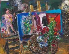 Bernhard Heisig, Atelierszene, 1992, Oil on canvas