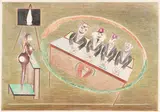 Friedrich Schröder-Sonnenstern, Die mondkulturelle Vorlesung Hohe Schule, 1959, Colored pencil drawing