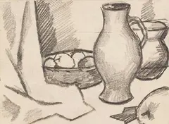 August Macke, Krüge und Apfelschale, 1912, Pencil
