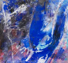 Fred Thieler, blue sunset, 1997, Mixed media on canvas