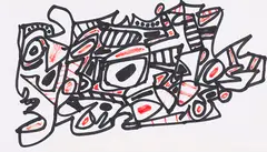 Jean Dubuffet, Sans titre, 1977, Felt-tip pen drawing