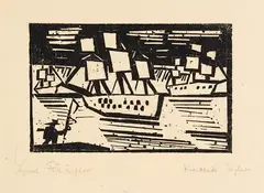 Lyonel Feininger, Kreuzende Segelschiffe, 1 (Kreuzende Segler), 1919, Woodcut