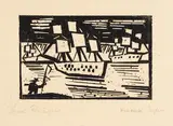 Lyonel Feininger, Kreuzende Segelschiffe, 1 (Kreuzende Segler), 1919, Woodcut