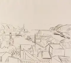 Erich Heckel, Südlicher Hafen (Port Vendres), 1926, Chalks