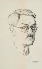 Conrad Felixmüller, Selbstbildnis, 1953, Pen and ink drawing