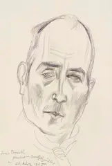 Conrad Felixmüller, Bildnis Lovis Corinth, 1925, Pencil drawing