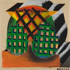 Markus Lüpertz, Aus der kleinen Straße - dithyrambisch, 1965, Leimfarbe on nettle