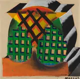 Markus Lüpertz, Aus der kleinen Straße - dithyrambisch, 1965, Leimfarbe on nettle
