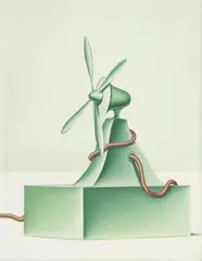 Konrad Klapheck, Wachsamkeit, 1972, Oil on canvas