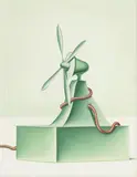 Konrad Klapheck, Wachsamkeit, 1972, Oil on canvas