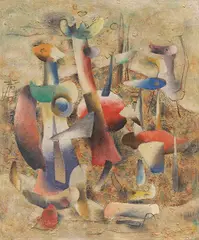 Willi Baumeister, Steingarten, 1942, Oil on canvas