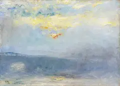 Lesser Ury, Waterloo Bridge bei Nebel, London, 1926, Oil on canvas