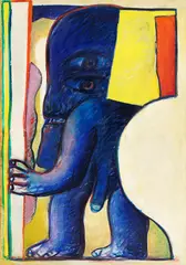 Interieur 1 (Milano) by Horst Antes, 1963, Egg and oil tempera on canvas, sold Jun 2026