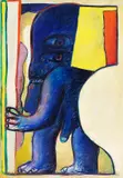 Horst Antes, Interieur 1 (Milano), 1963, Egg and oil tempera on canvas