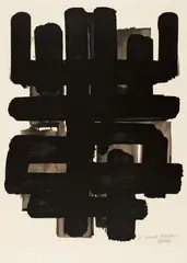Pierre Soulages, Lithographie No.3, 1957, Colour lithograph on card