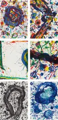 Sam Francis, Michel Waldberg: Poèmes dans le ciel, 1986, 6 colour lithographs on card. Each 76 ×