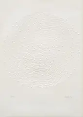 Günther Uecker, Untitled, 1972, Embossing on card