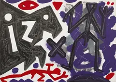 A. R. Penck, Retro Retro, Around 1999, Acrylic on canvas