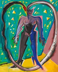 Elvira Bach, Die Schlangenhochzeit, 1984, Synthetic resin on canvas