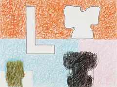 Jonathan Lasker, Untitled, 2002, Colour pencil and graphite on card
