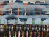 Juan Uslé, Garabato con figura, 1998/1999, Mixed media on canvas on wood