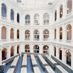 Candida Höfer, Universitätsbibliothek Hamburg, 2000, Photo work in 2 parts: chromogenic prints, flush-mounted to plastic board, printed 2002. Each