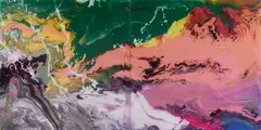 Gerhard Richter, Flow, 2013, lacquer on glass mounted on Alu Dibond