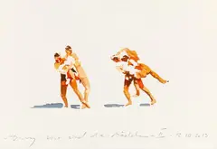Norbert Bisky, Wir sind die Mädchen II, 2013, Watercolour and pencil on card