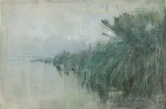 Karl Hagemeister, Märkische Seenlandschaft, Circa 1908, Pastel chalk on canvas