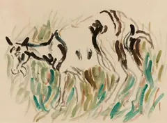 Ziege by Christian Rohlfs, 1907, Watercolour on grained watercolour paper with "N" watermark. 49 x 63.5/, sold Jun 2026
