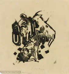 Franz Marc, Drei Tiere, 1912, Woodcut on Japan paper