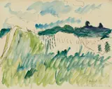 Erich Heckel, Bewachsene Dünen, 1911, Watercolour and pencil on wove paper