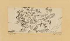 Paul Klee, Brunnengruppe, 1914, Pen and ink drawing on laid paper, mounted by artist verso on backing card (