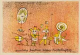 Paul Klee, Die heitere Seite, 1923, Colour lithograph on postcard for "Bauhaus-Ausstellung Weimar 1923"