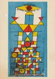 Paul Klee, Die erhabene Seite, 1923, Colour lithograph on postcard for "Bauhaus-Ausstellung Weimar 1923"