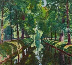 Philipp Franck, Graben in Sanssouci, 1937, Oil on canvas