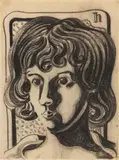 Heinrich Hoerle, Frauenportrait, Circa 1928, Charcoal on Japan paper